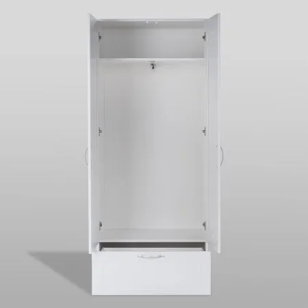 2.02.01.240.1 СИРИУС шкаф для одежды 2 двери и 1 ящик белый RU