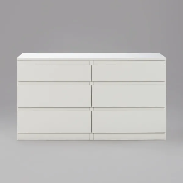 2.03.02.080.1 КАСТОР комод 6 ящиков RU белый