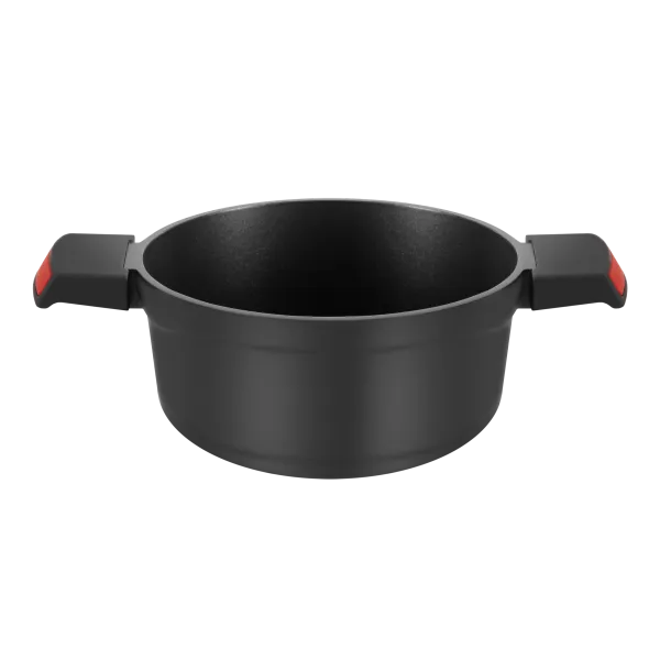 Кастрюля  с крышкой MAUNFELD AURORA MF20ARR1CS из литого алюминия, 20*10 см Черный