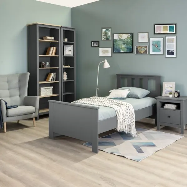 2.08.04.050.4 САГА кровать одинарная 90х200 серая