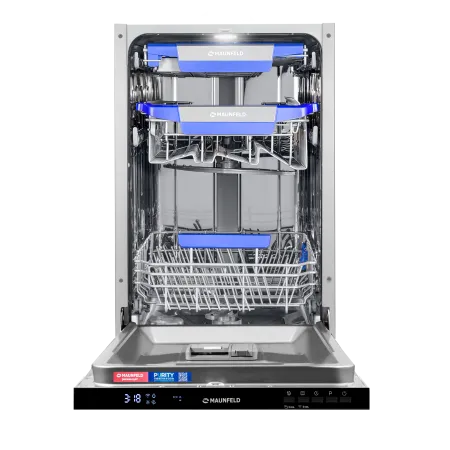 Посудомоечная машина с авто-открыванием MAUNFELD MLP45230 Light Beam Wi-Fi Нержавеющая сталь