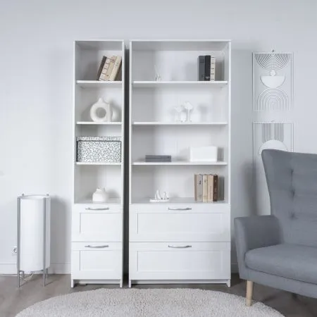 2.02.07.140.1 СИРИУС стеллаж 2 ящика 39х190 белый RU