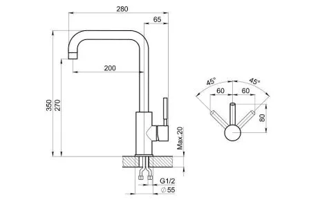 ST-4033, БЕЖЕВЫЙ, СМЕСИТЕЛЬ КУХОННЫЙ