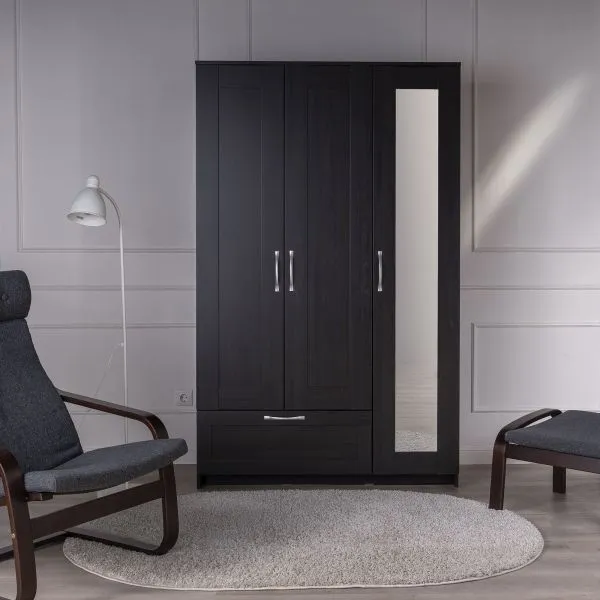 Шкаф СИРИУС трехдверный с выдвижным ящиком, цвет Дуб Венге