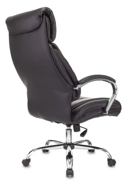 Кресло руководителя Бюрократ T-9904NSL черный экокожа крестов. металл хром