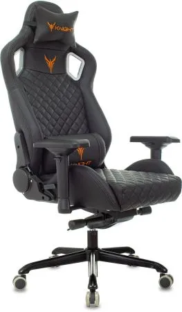 Кресло игровое Knight TITAN черный ромбик экокожа с подголов. крестов. металл