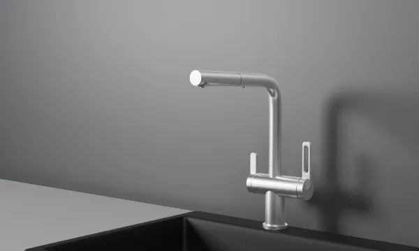 GR-8170, НЕРЖ, СМЕСИТЕЛЬ КУХОННЫЙ С ВЫДВИЖНЫМ ИЗЛИВОМ