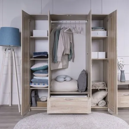 2.02.01.042.3 СИРИУС шкаф комбинированный "4 двери и 1 ящик сонома RU (с 2 зеркалами)"