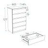 2.05.02.090.1 МАЛЬТА комод 5 ящиков 80х121 белый RU