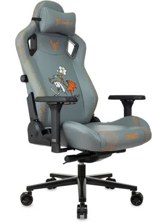 Кресло игровое Knight Craft Dragon серый экокожа крестов. металл