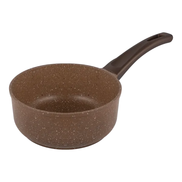 Ковш MAUNFELD CARMEL MF18CRM01SP из литого алюминия со стеклянной крышкой, 18 см, 1,6 л Коричневый