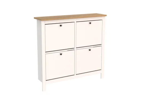 2.08.10.180.14 САГА тумба для обуви 113х108 белая/ясень