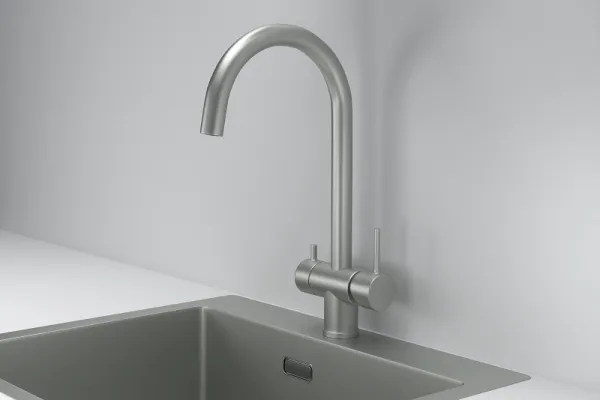 KS-7104, СТАЛЬ МАТОВАЯ, СМЕСИТЕЛЬ КУХОННЫЙ