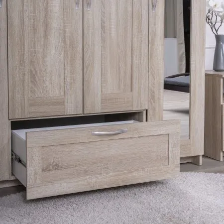 2.02.01.042.3 СИРИУС шкаф комбинированный "4 двери и 1 ящик сонома RU (с 2 зеркалами)"