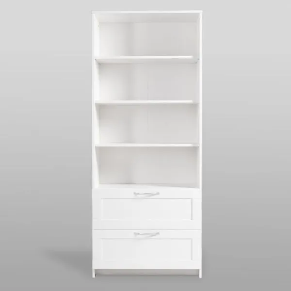 2.02.07.110.1 СИРИУС стеллаж 2 ящика 78х190 белый RU