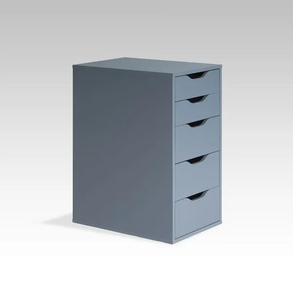 S01026 Ингар 5 комод 36x71x53, серо-бирюзовый