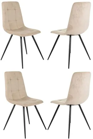 Стул для дома Бюрократ CH-K1_4 комплект 4шт бежевый Holland 06 металл черный на ножках (CH-K1_1/HL07_4)