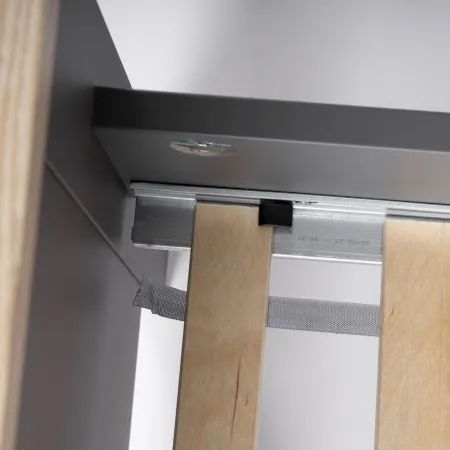 2.08.04.050.15 САГА кровать одинарная 90х200 серая/ясень