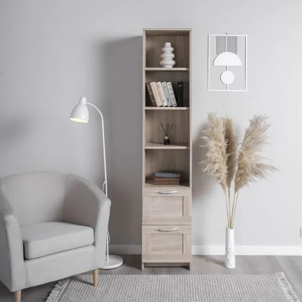 2.02.07.140.3 СИРИУС стеллаж 2 ящика 39х190 сонома RU