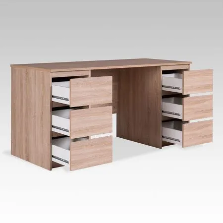 2.03.06.040.3 КАСТОР стол письменный 6 ящиков 151х65 RU сонома