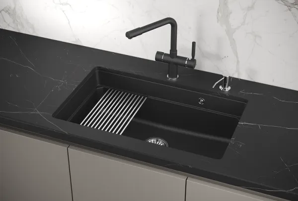 KS-7303U, ЧЁРНЫЙ  кухонная мойка, кварц