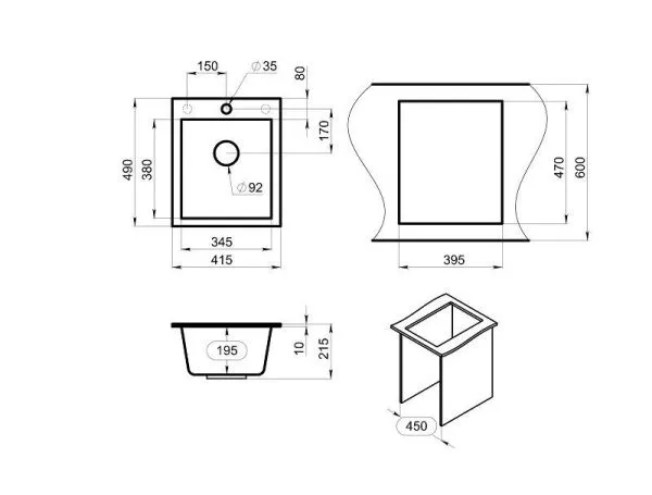 4201, ПИРИТ, кухонная мойка, кварц