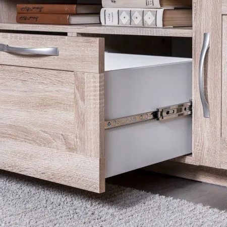 Тумба СИРИУС под телевизор напольня широкая с двумя ящиками, цвет Дуб Сонома