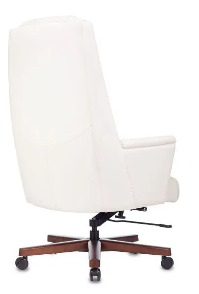 Кресло руководителя Бюрократ _DUKE белый кожа крестов. металл/дерево