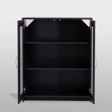 2.02.03.360.5 СИРИУС тумба 2 двери со стеклом 78х95 Дуб Венге RU