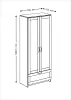 2.02.01.240.3 СИРИУС шкаф для одежды 2 двери и 1 ящик сонома RU
