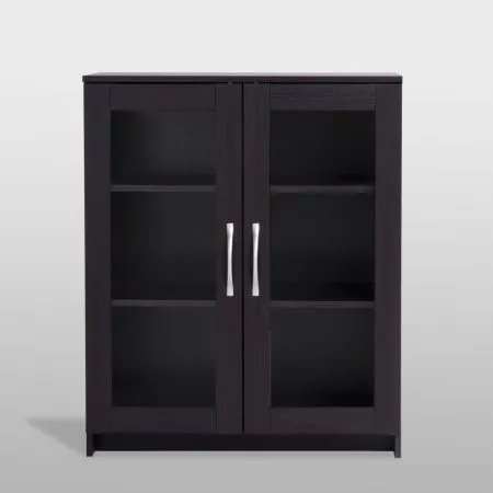 2.02.03.360.5 СИРИУС тумба 2 двери со стеклом 78х95 Дуб Венге RU