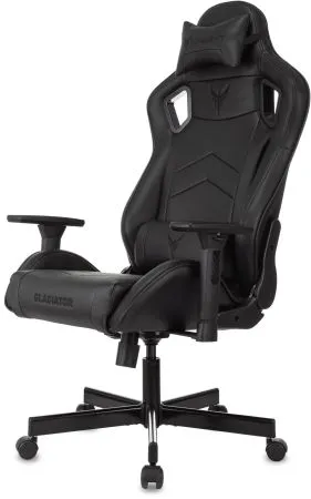 Кресло игровое Knight Gladiator черный экокожа крестов. металл