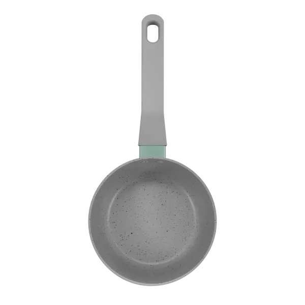 Ковш MAUNFELD HELGA MSP14FA05FS из кованого алюминия со стеклянной крышкой, 16 см, 1,4 л. Фисташковый