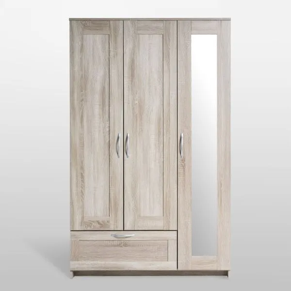 2.02.01.030.3 СИРИУС шкаф комбинированный "3 двери и 1 ящик сонома RU" (с 1 зеркалом)