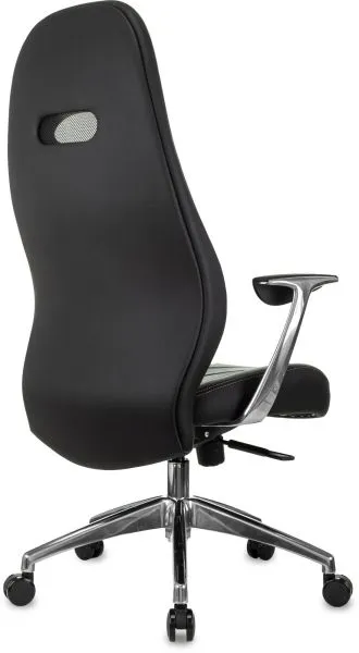 Кресло руководителя Бюрократ _Zen черный кожа крестов. алюминий