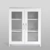 2.02.03.360.1 СИРИУС тумба 2 двери со стеклом 78х95 белая RU