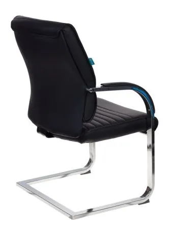 Кресло Бюрократ T-8010-Low-V черный экокожа низк.спин. полозья металл хром