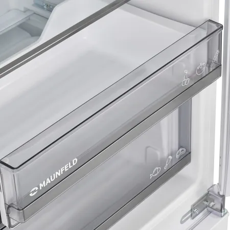 Холодильник-морозильник встраиваемый MAUNFELD MBF177NFWHGR Inverter Белый