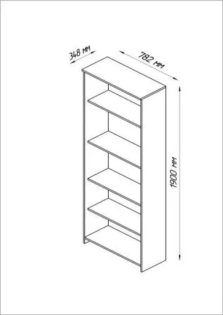 2.02.07.120.5 СИРИУС стеллаж 78х190 Дуб Венге RU