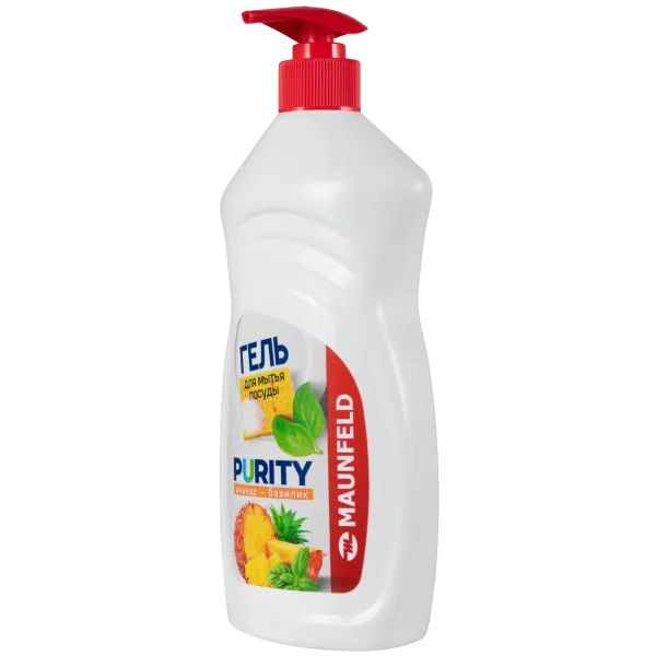 Гель для мытья посуды Maunfeld Purity Ананас и базилик 450г MDL450PD с дозатором