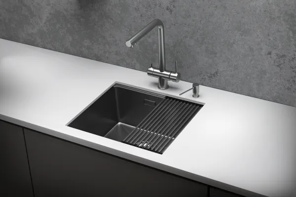 KS-5045U, СТАЛЬ САТИН, стальная кухонная мойка KITCHEN SPACE