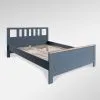2.08.04.070.16 САГА кровать двойная 160х200 темно-бирюзовая/ясень