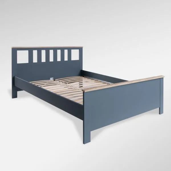 2.08.04.070.16 САГА кровать двойная 160х200 темно-бирюзовая/ясень