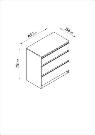 2.03.02.060.3 КАСТОР комод 3 ящика RU сонома