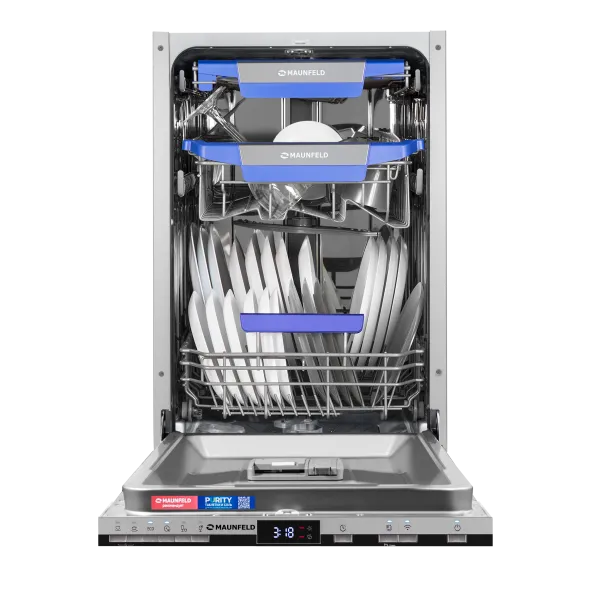 Посудомоечная машина с авто-открываниемMAUNFELD MLP45230 Light Beam Inverter Wi-Fi Нержавеющая сталь