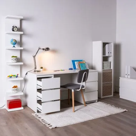 2.03.06.040.1 КАСТОР стол письменный 6 ящиков 151х65 RU белый