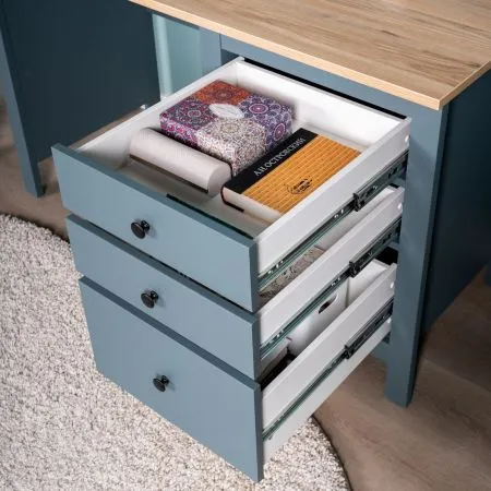 2.08.06.160.16 САГА стол письменный 120х56 темно-бирюзовый/ясень