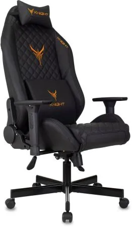 Кресло игровое Knight Rampart черный ромбик экокожа с подголов. крестов. металл