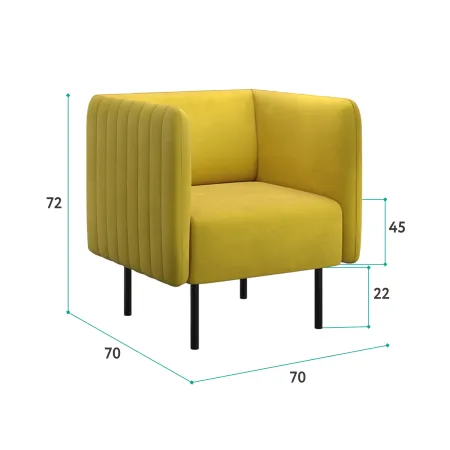 РИО Кресло тканевое горчичное