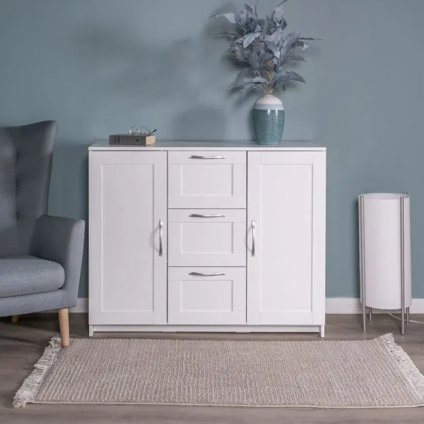 2.02.03.340.1 СИРИУС тумба 2 двери и 3 ящика 117х95 белая RU